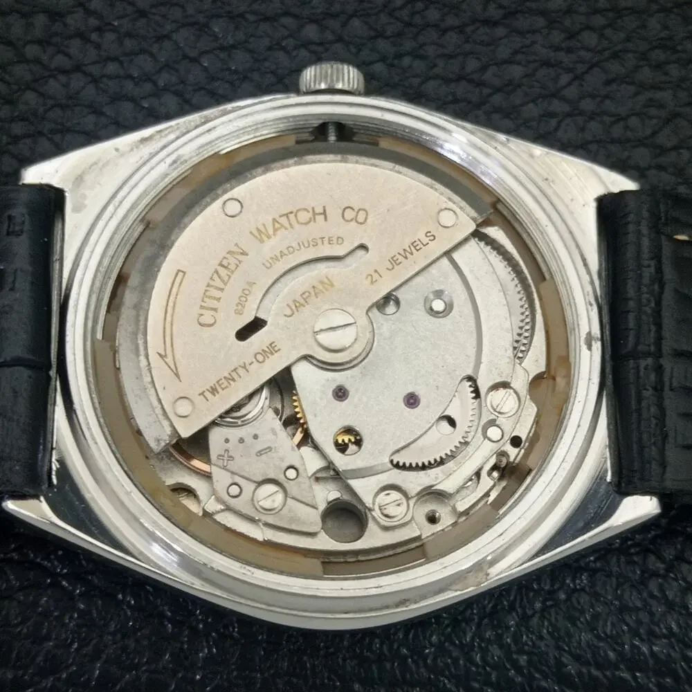 Vintage 1980 Citizen Automatic Mens Silver Watch W/daydate & Gold accents